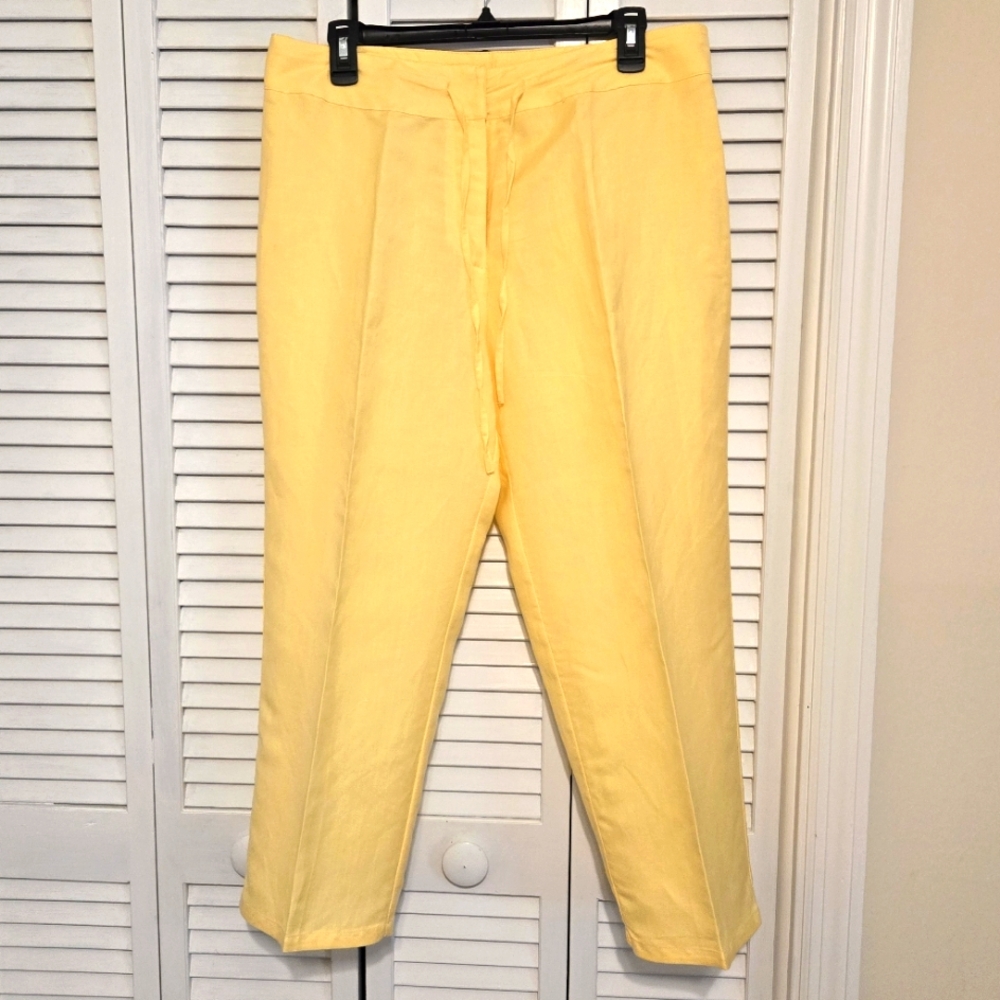 Jennifer Eden Women's 12 Yellow Capri Pants